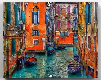 Premium Paint by Numbers Kit - Ships from the US - Venice Canals - Canvas by Numbers