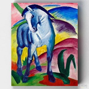 Premium Paint by Numbers Kit - The Blue Horse - Franz Marc - Canvas by Numbers