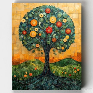 Premium Paint by Numbers Kit - Verdant Essence Tree - Paint by Numbers - Canvas by Numbers