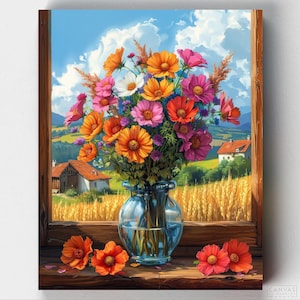 Premium Paint by Numbers Kit - Summer Bouquet - Paint by Numbers - Canvas by Numbers