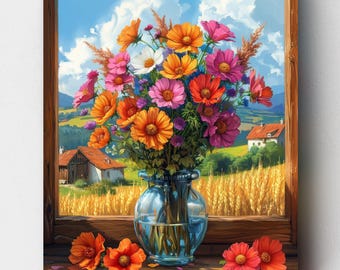 Premium Paint by Numbers Kit - Summer Bouquet - Paint by Numbers - Canvas by Numbers