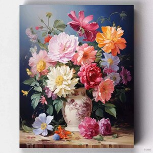 Premium Paint by Numbers Kit - Colorful Arrangement - Canvas by Numbers