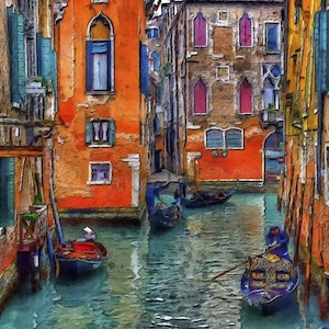 Pittura con diamanti premium (extra large) - Canali di Venezia - Pittura con diamanti - Kit per pittura con diamanti 5D per adulti - Regalo fai da te