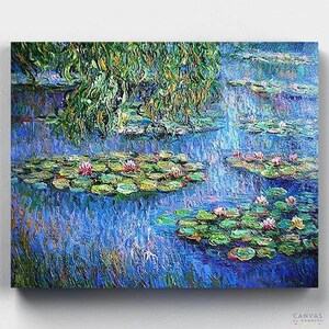 Premium Paint by Numbers Kit - Water Lilies - Claude Monet - Canvas by Numbers