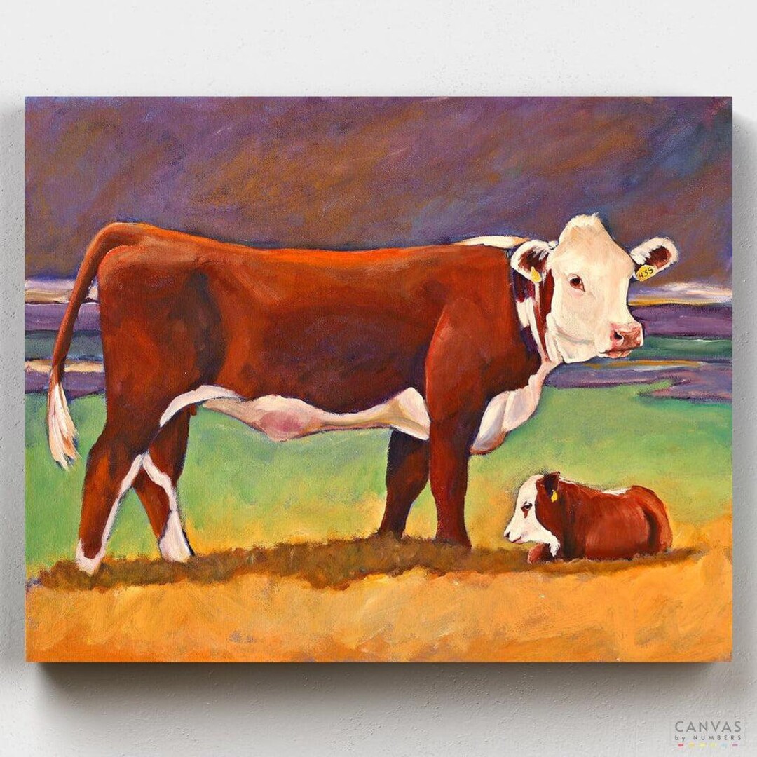 Aesthetic Hereford Cow - Diamond Painting - Diamond Painting Kit USA
