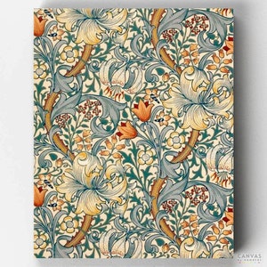 Premium Paint by Numbers Kit -  Golden Lily - William Morris - Canvas by Numbers