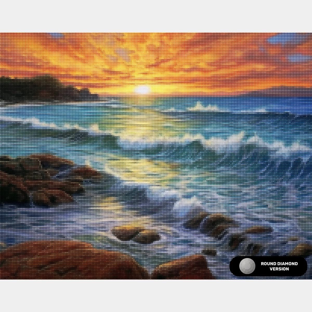 Premium Diamond Painting (x-large) - Ocean Sunrise - Ocean Diamond