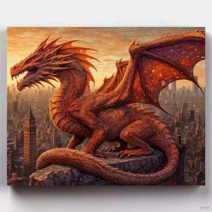 Premium Paint by Numbers Kit - Ancient Guardian - Canvas by Numbers