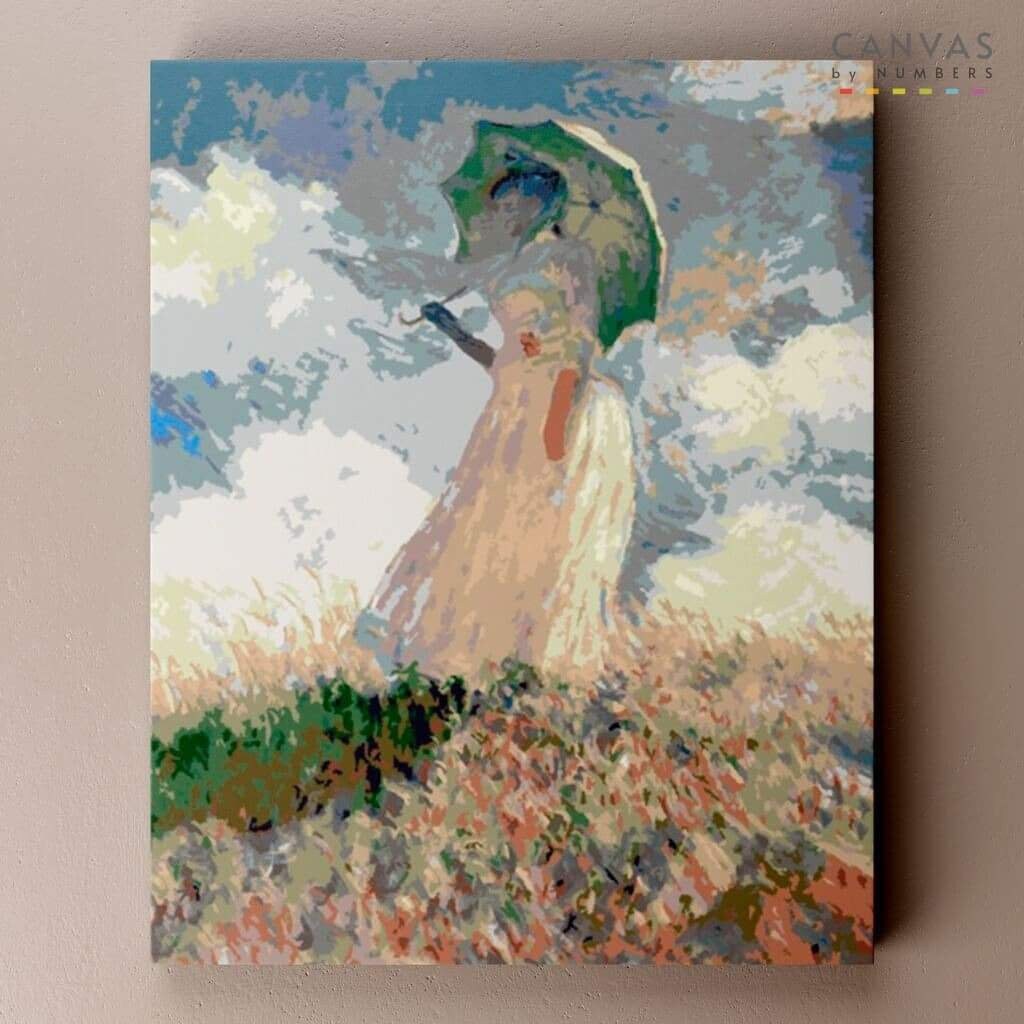 Premium Paint by Numbers Woman with Umbrella Claude Etsy