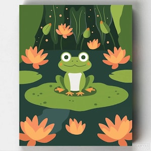 Premium Paint by Numbers Kit - Frog Paint by Numbers for Kids - Canvas by Numbers