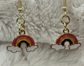 Handmade Hanging Rainbow Earrings