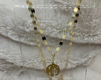 Gold Cactus and Moon Necklace