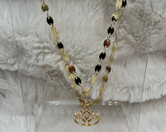 Lotus Flower Charm Necklace