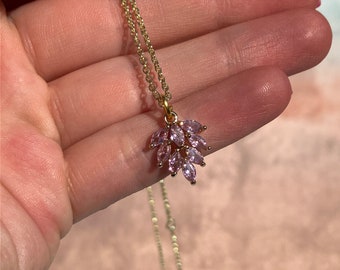 Handmade Pink and Gold Necklace