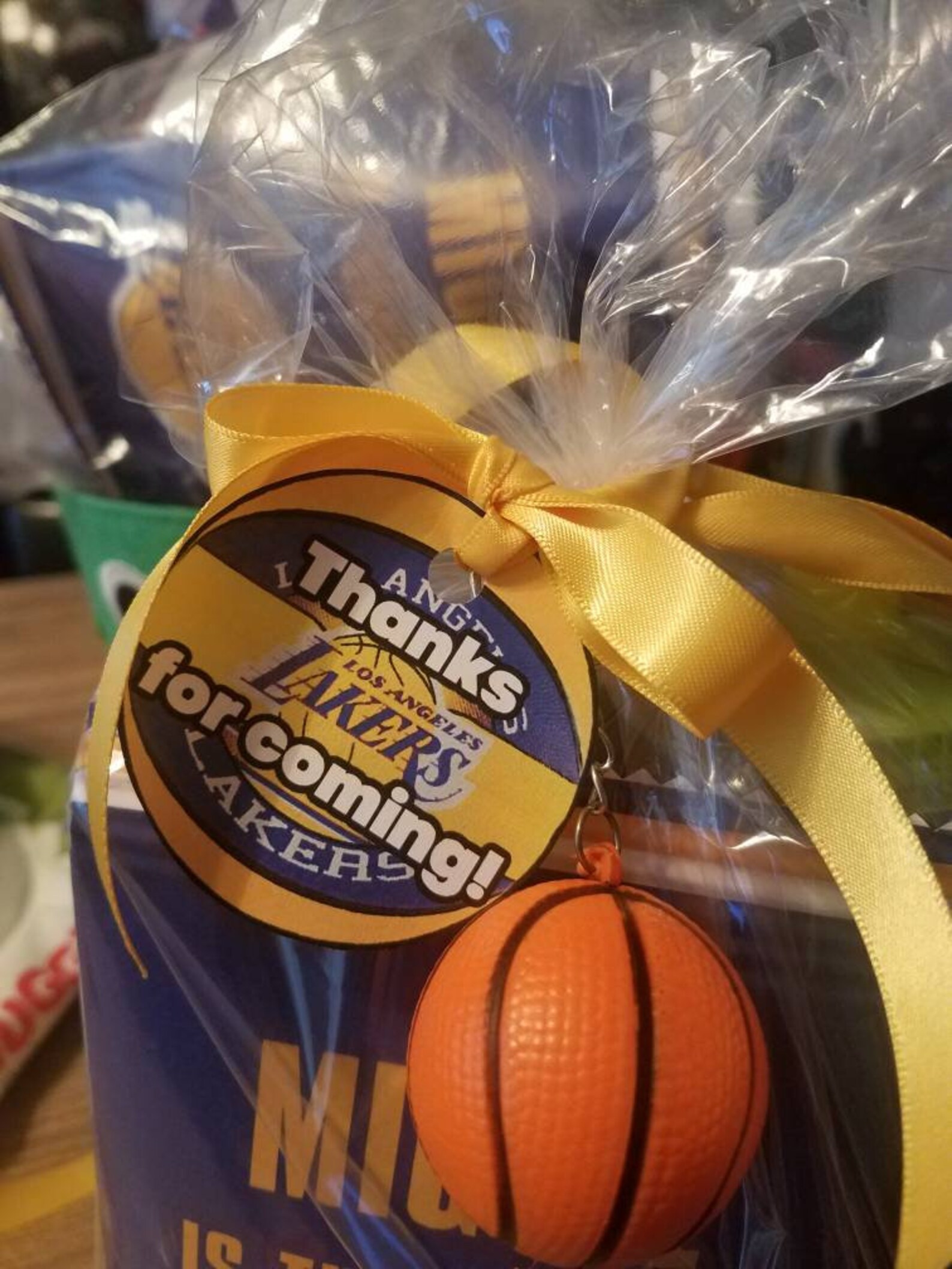 Los Angeles Lakers Basketball Gift Bag Tags Party Thanks for Coming