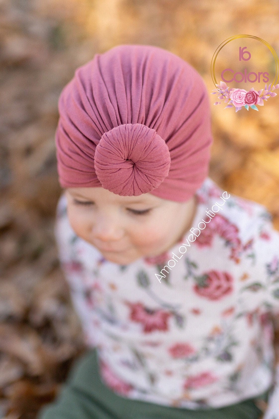 Top Knot Baby Girl Turban Hat Head Wraps Newborn Headband Donut Knit …