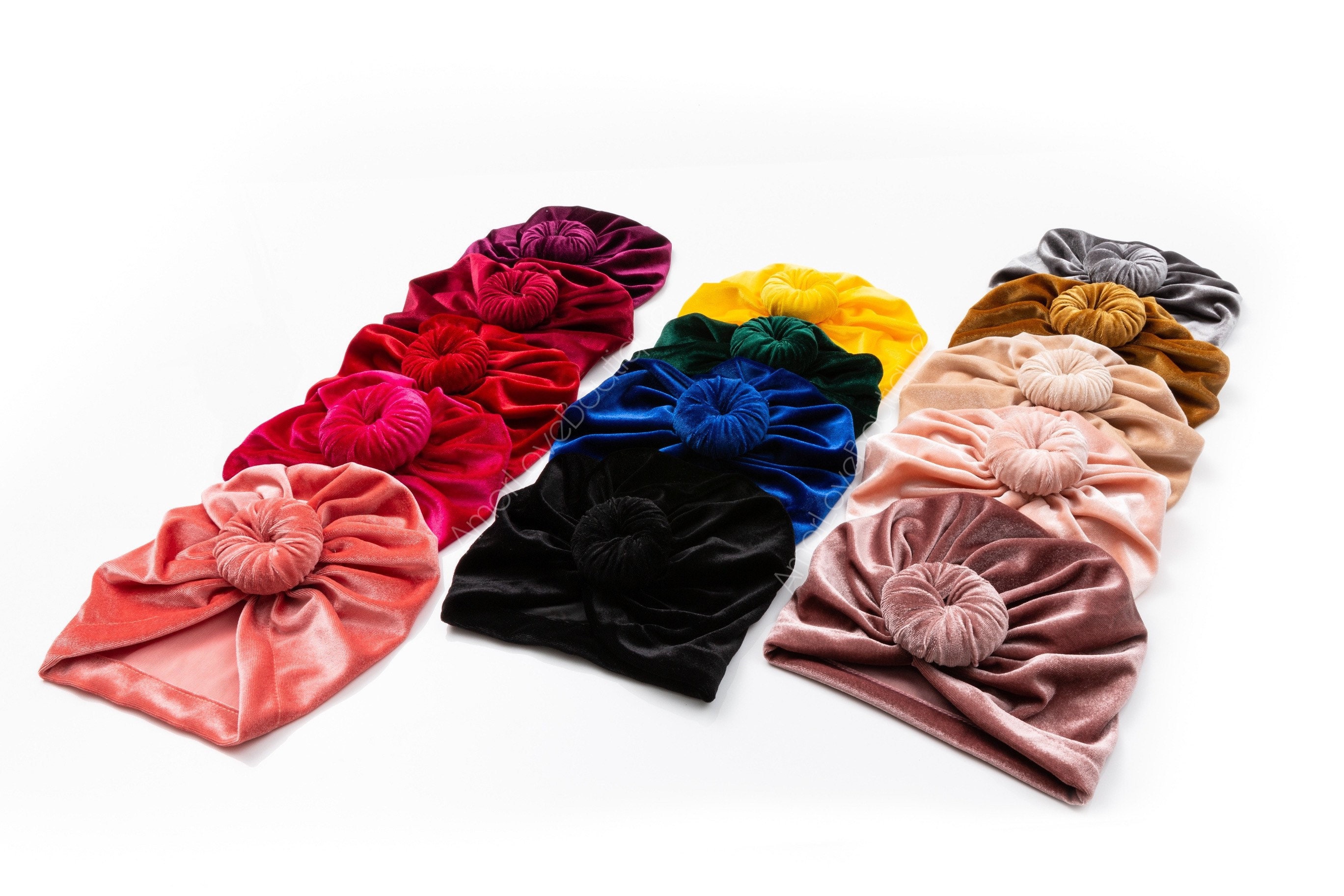 Velvet Top Knot Baby Turban Hat Headband Head Wrap Velour Newborn Tod…