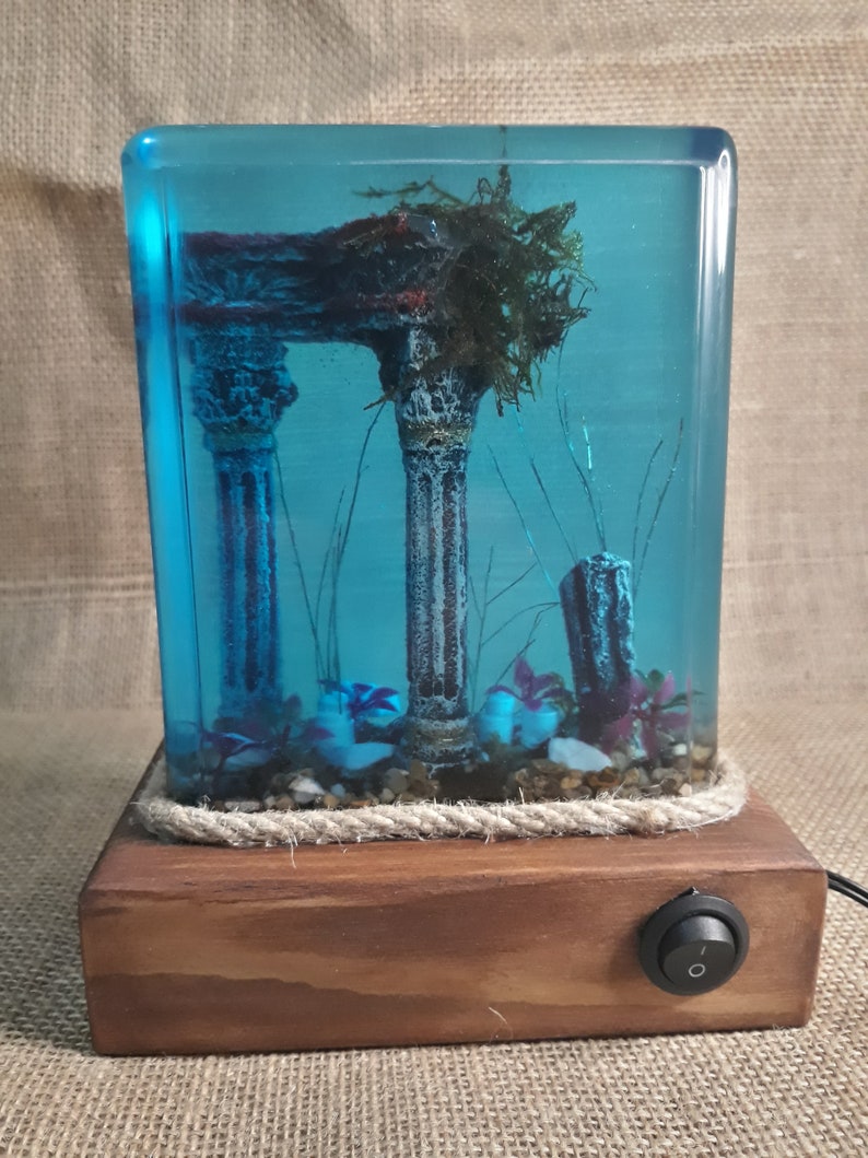 Resin lost city night light ancient temple ruinis diorama | Etsy