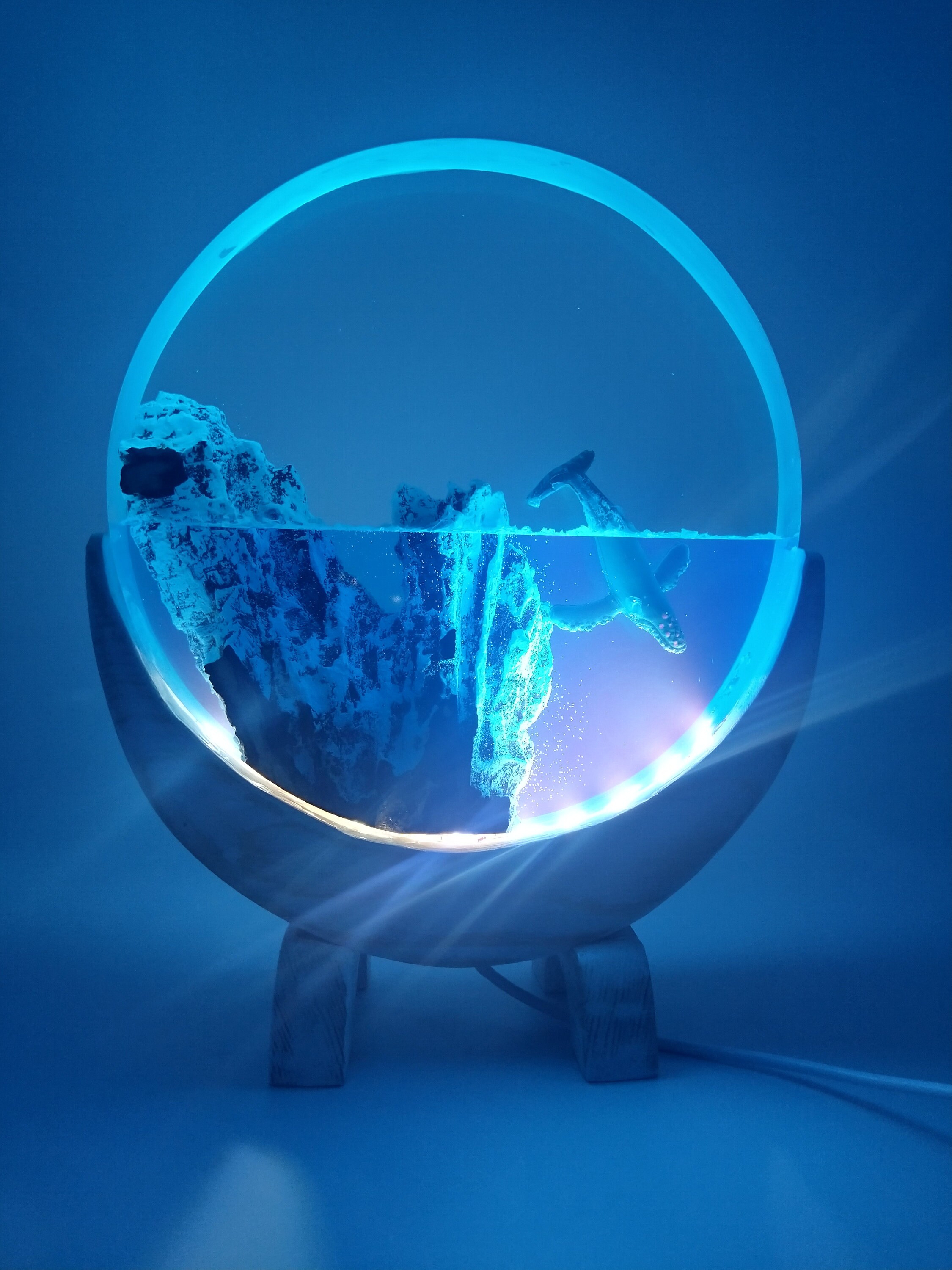 Whale Night Light – Plug-In LED With Dusk-to-Dawn Sensor, Cosmic Galaxy Design – Blue Glow For Bedroom, Nursery, Living Room (2-Pack)