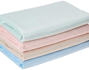 4 Pack Washable Bed Pads/Reusable Incontinence Underpads 24 x 36 - Blue, Green, Tan and Pink - Ideal for Children and Adults