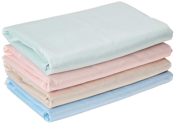 4 Pack 34x36 in Washable Bed Pads/reusable Incontinence Underpads 34 X 36  Blue, Green, Tan and Pink Ideal for Kids and Adults 