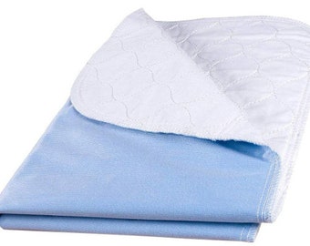 Big Size Washable Bed Pad/XXL Incontinence Underpad - 36 X 72 - Jumbo Mattress Protector - Blue