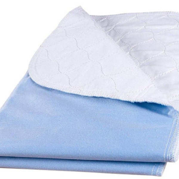 Big Size Washable Bed Pad/XXL Incontinence Underpad - 36 X 72 - Jumbo Mattress Protector - Blue