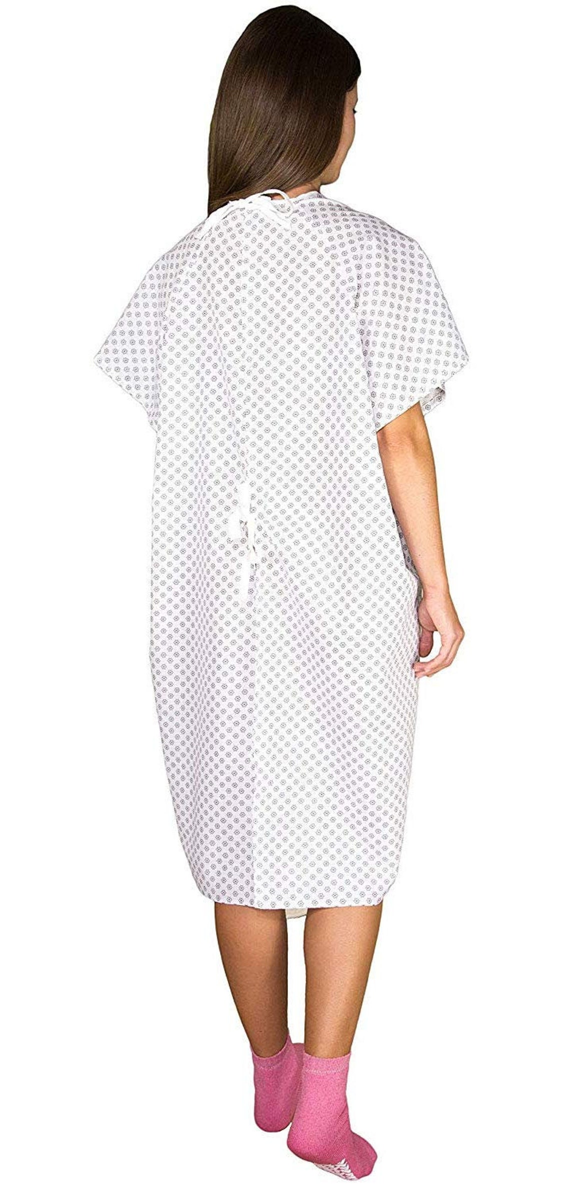 12 Pack White Hospital Gown With Back Tie/hospital Patient Robes With