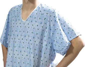 4 Pack - Tie Back Hospital Gown Robe for Men Fits Sizes Small - X Large
