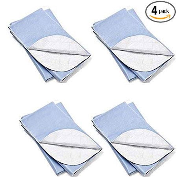 4 Pack 30x36 Washable Bed Pads/reusable Incontinence Underpads Ideal for  Children and Adults Incontinence Protection/blue Cloth Chucks 