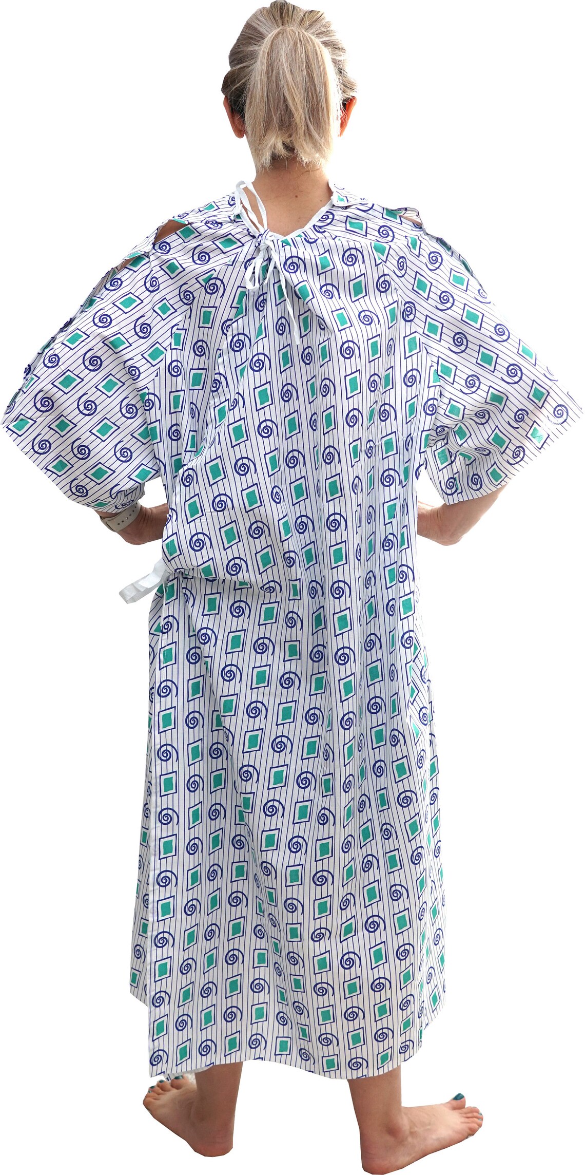 IV Medical Hospital Gown, Snaps on Shoulders Size Small/medium Etsy