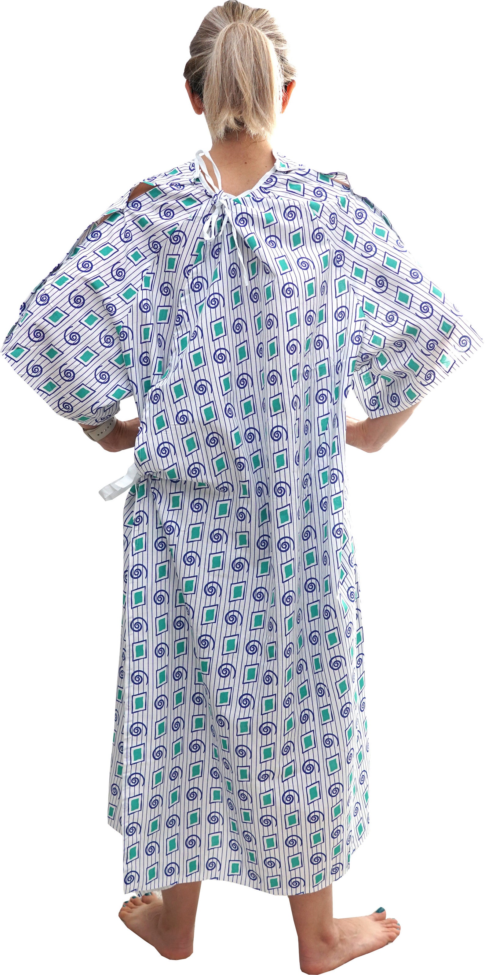 IV Medical Hospital Gown, Snaps on Shoulders Size Small/medium Etsy