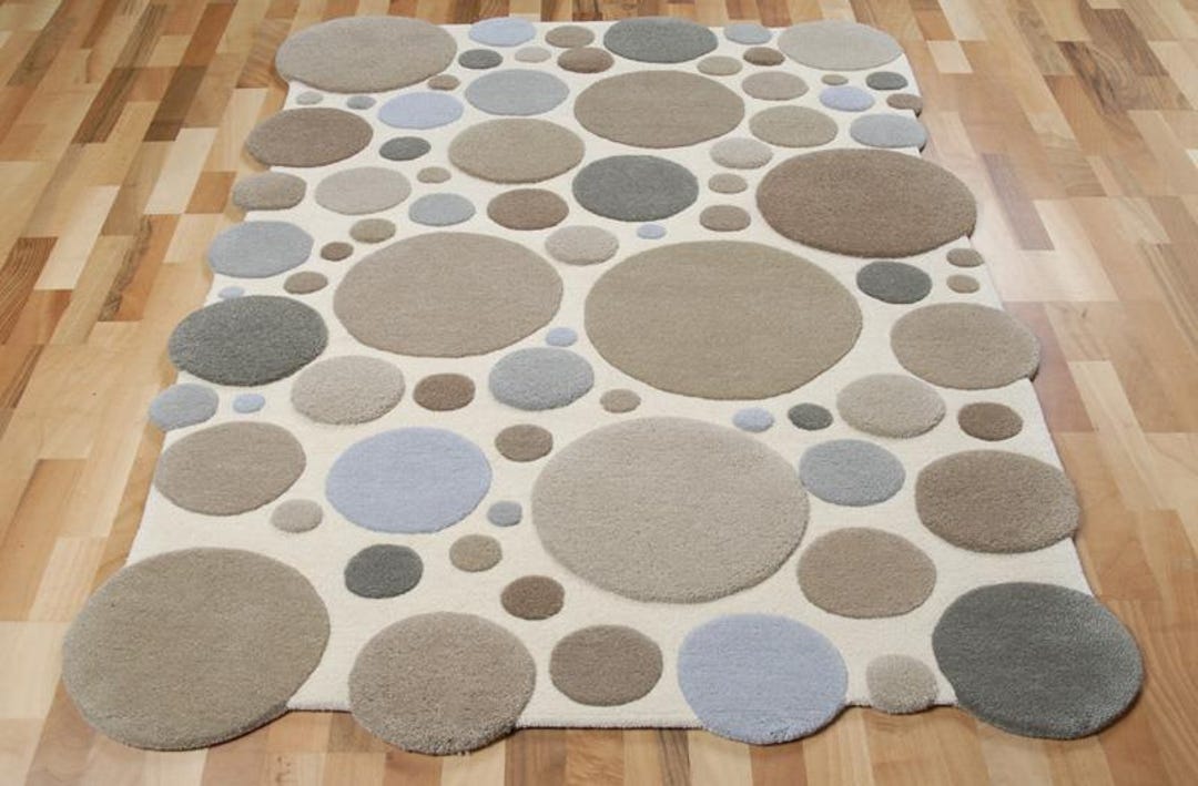 Hand Tufted Wool Bubble Rug – Modern Circle Pattern Area Carpet - Etsy