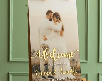 Wedding signs with photo - Photo Wedding Sign, Wedding Welcome Signs, Acrylic Wedding Sign With Photo, Welcome To Our Wedding Sign