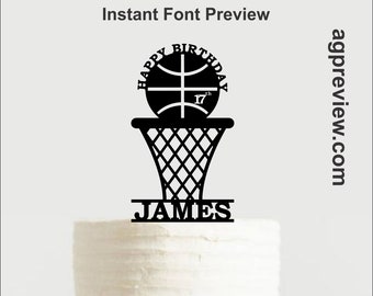 Edible image#128 3.5cm 15cm 12 edible cupcake toppers Basketball cake topper