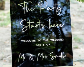 The Party Starts here sign, 3D Wedding Welcome Sign, Acrylic sign, Wedding Sign, Personalized Wedding Sign, Weddings, custom welcome sign