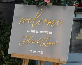 Frosted Acrylic Wedding Welcome Sign ,Acrylic Welcome Sign, Wedding Signage, Acrylic Wedding Sign, 3D Welcome Sign, Modern Wedding decor