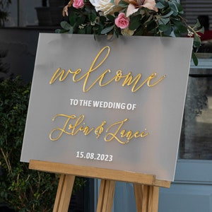 Frosted Acrylic Wedding Welcome Sign ,Acrylic Welcome Sign, Wedding Signage, Acrylic Wedding Sign, 3D Welcome Sign, Modern Wedding decor