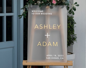 Frosted Acrylic Wedding Welcome Sign ,Acrylic Welcome Sign, Wedding Signage, Acrylic Wedding Sign, 3D Welcome Sign, Modern Wedding decor
