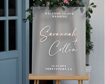 Frosted Acrylic Wedding Welcome Sign ,Acrylic Welcome Sign, Wedding Signage, Acrylic Wedding Sign, 3D Welcome Sign, Modern Wedding decor