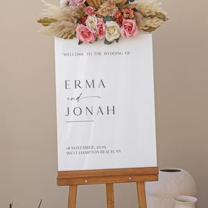 White Acrylic Wedding Sign, Acrylic Wedding Reception Sign, Wedding Welcome Sign, Engagement sign, Modern wedding sign
