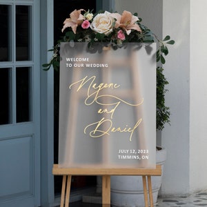 Frosted Acrylic Wedding Welcome Sign ,Acrylic Welcome Sign, Wedding Signage, Acrylic Wedding Sign, 3D Welcome Sign, Modern Wedding decor
