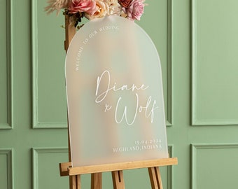 Frosted Acrylic Wedding Welcome Sign ,Acrylic Welcome Sign, Wedding Signage, Acrylic Wedding Sign, 3D Welcome Sign, Modern Wedding decor