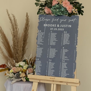 Painted Acrylic Seating Chart, Wedding seating chart, wedding seating sign, Please Be Seated Wedding Sign, Wedding Guests Plan, Custom signs