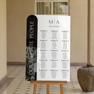 Black and White Acrylic Seating Chart, Wedding seating chart, wedding seating sign, Seating chart for wedding, Wedding entrance signs