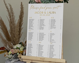 White Acrylic Seating Chart, Wedding seating chart, wedding seating sign, Please Be Seated Wedding Sign, Wedding Guests Plan