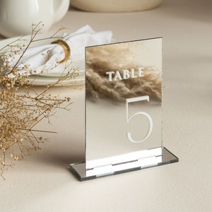 Mirror Silver Acrylic Table Numbers | Wedding Table Numbers | Wedding Table Signs | Table Numbers Wedding Decoration | Wedding Table Decor