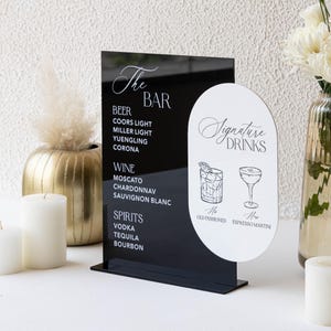 Signe de boisson signature mariage - menu de boissons de signature - signe de boisson de mariage - signe de bar de mariage - menu de boissons de mariage - signe de boisson de signature d'animal de compagnie