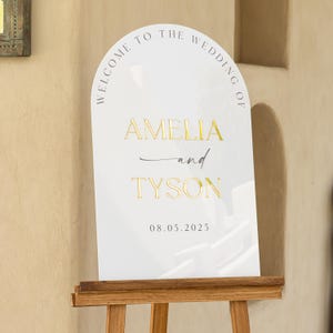 Cartello di benvenuto per matrimonio in acrilico con nomi in specchio 3D - Cartello di lusso per ricevimento di matrimonio - Cartello di benvenuto personalizzato - Cartelli per matrimonio in acrilico