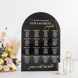 Sitzplan Hochzeit | Acryl Sitzplan Zeichen | Benutzerdefiniertes Sitzplan-Zeichen für die Hochzeit | Tisch Sitzplan Zeichen | Alphabetische Tabelle